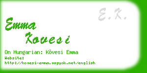 emma kovesi business card
