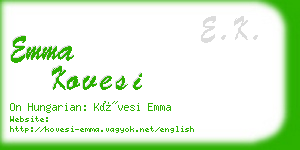 emma kovesi business card